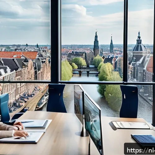 Home 24 BB 세일즈 프로세스 개선을 위한 트렌드 분석 - A modern Dutch office environment with diverse sales and marketing professionals actively collaborat...